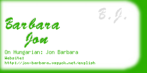 barbara jon business card